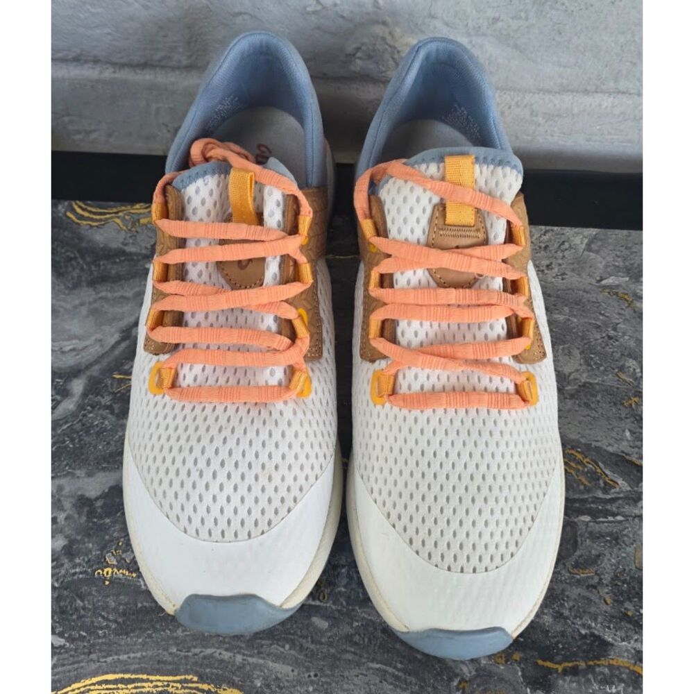 OluKai Wailuku Mesh Athletic Comfort Sneakers Bright White Sea Ice Women's SZ 8 - Picture 4 of 9